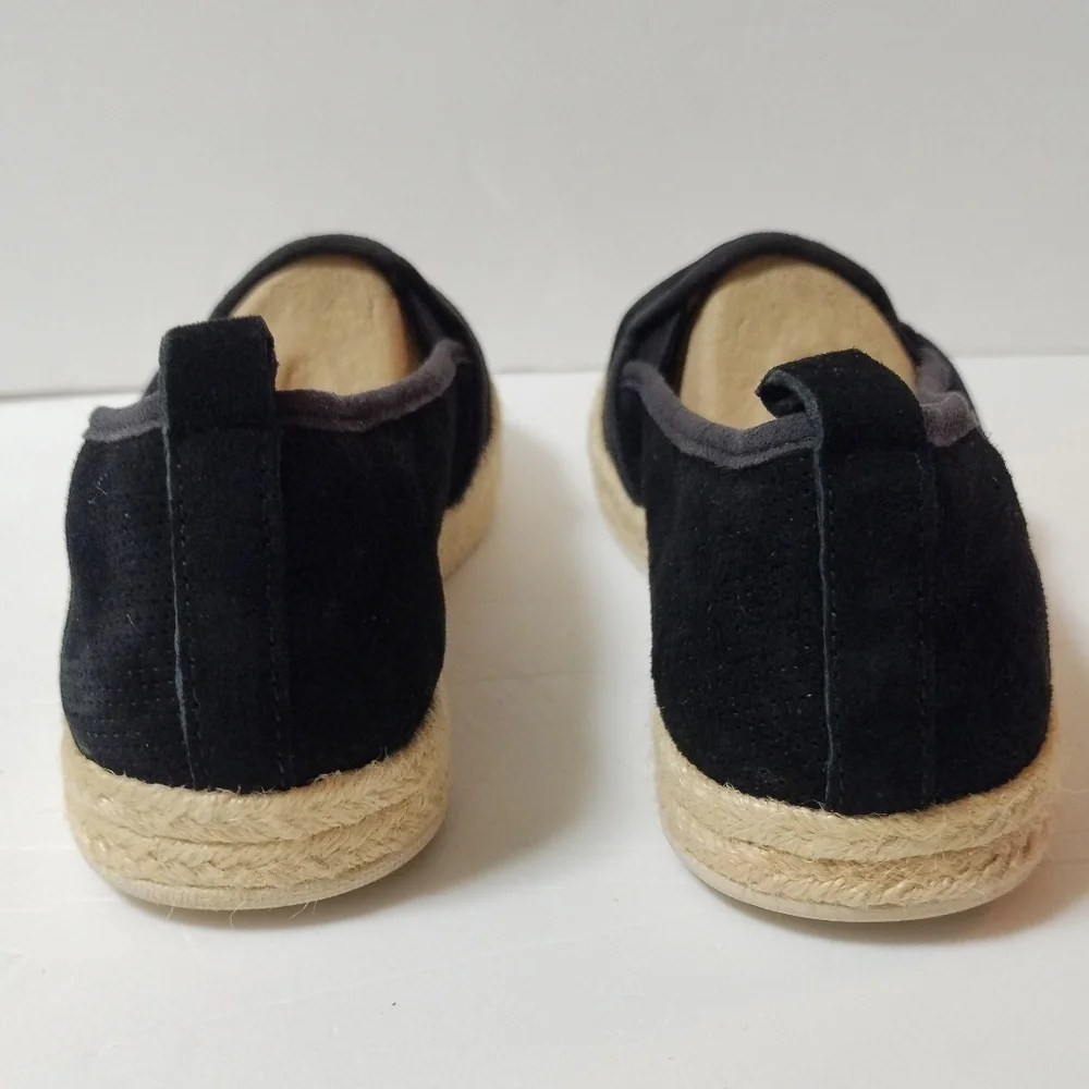 Clarks Azella Major Women’s 8.5 Black Suede Comfort Espadrille Flat Loafer NWT